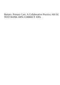 Buttaro: Primary Care, A Collaborative Practice, 6th Ed. TEST BANK.100% CORRECT ANS.