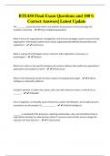 BTE450 Final Exam Questions and 100&percnt; Correct Answers&vert; Latest Update