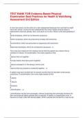 TEST BANK FOR Evidence-Based Physical Examination Best Practices for Health & Well-Being Assessment 2nd Edition
