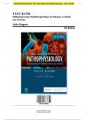 TEST BANK PATHOPHYSIOLOGY THE BIOLOGIC BASIS FOR DISEASE IN ADULTS AND CHILDREN 9th Edition Kathryn L McCance&comma; Sue E Huether Test bank Questions and Complete Solutions to All Chapters