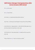 SMTP Arby's Manager Training Questions With  Correct Answers 100&percnt; Solved