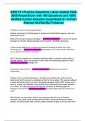 AINS 101 Practice Questions Latest Update 2024-2025 Actual Exam with 100 Questions and 100&percnt; Verified Correct Answers Guaranteed A&plus; At First Attempt Verified By Professor