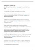 ISSUES IN NURSING 