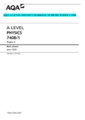 AQA A LEVEL PHYSICS MARKING SCHEME PAPER 1 and 2 2020