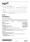 GCSE AQA Economics 2020 paper 1: How markets works