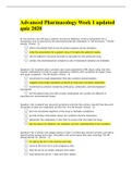 Advanced Pharmacology Week 1 updated quiz 2020&period;