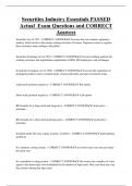 Securities Industry Essentials  Bundled Exam Questions and CORRECT Answers