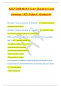 ASLP 3030 Unit 1 Exam Questions and Answers 100&percnt; Solved &vert; Graded A&plus;