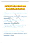 ASLP 3030 Final Exam Questions and Answers 100&percnt; Solved &vert; Rated A&plus;