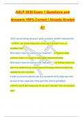 ASLP 3030 Exam 1 Questions and Answers 100&percnt; Correct &vert; Already Graded A&plus;