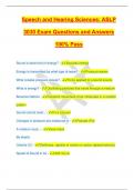Speech and Hearing Sciences&colon; ASLP 3030 Exam Questions and Answers 100&percnt; Pass