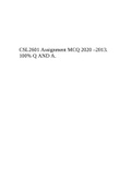CSL2601 Assignment MCQ 2020 –2013. 100% Q AND A.
