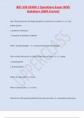 BIO 104 EXAM 1 Questions Exam With  Solutions 100&percnt; Correct