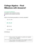 College Algebra - Final Milestone with Answers!