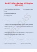 Bio 104 Final Exam Questions With Solutions  100&percnt; Correct