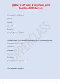 Biology L 104 Exam 1 Questions With  Solutions 100&percnt; Correct