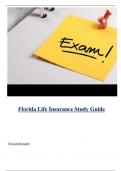 Florida Life Insurance Study Guide &lpar; Latest 2024 &sol; 2025 &rpar; Actual Questions and Answers 100&percnt; Correct