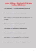 Biology 104 Exam 4 Questions With Complete  Solutions 100&percnt; Correct