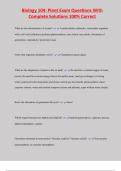 Biology 104&colon; Plant Exam Questions With  Complete Solutions 100&percnt; Correct