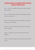 Biology 104 Exam 2 Questions With Complete  Solutions 100&percnt; Correct