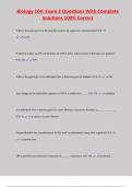 Biology 104&colon; Exam 2 Questions With Complete  Solutions 100&percnt; Correct