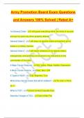 Army Promotion Board Exam Questions and Answers 100&percnt; Solved &vert; Rated A&plus;