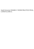 South University NSG6001 C NSG6001 NURSE PRACTICE FINAL