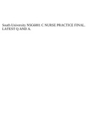 South University NSG6001 C NSG6001 NURSE PRACTICE FINAL