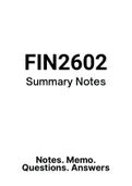 FIN2602 (NOtes, ExamPACK, and ExamQuestions)