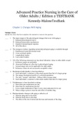 Advanced Practice Nursing in the Care of Older Adults &sol; Edition 2 TEST Kennedy-MaloneTest Bank BANK 