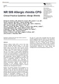 Summary NR 509 Allergic rhinitis CPG Clinical Practice Guideline&colon; Allergic Rhinitis