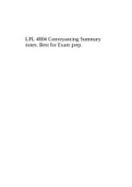 LPL 4804 Conveyancing Summary notes. Best for Exam prep.