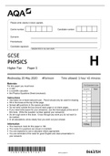 AQA - GCSE CHEMISTRY AND PHYSICS PAPER 1 WITH MARKING SCHEMES.