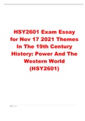 HSY2601 Exam Essay for Nov 17 2021 Themes In The 19th Century History: Power And The Western World HSY2601