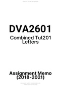 DVA2601 202 - Combined Tut201 Letters 2018-2021