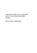 LML4807 EXAM PACK ANSWERS (2019 - 2014) AND 2020 BRIEF NOTES-BEST FOR EXAM PREP.
