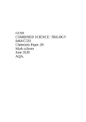 GCSE COMBINED SCIENCE: TRILOGY 8464/C/2H Chemistry Paper 2H Mark scheme June 2020