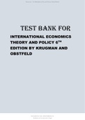 International Economics: Theory and Policy (6th Edition) [Krugman, Paul R., Obstfeld, Maurice] Latest Updated Test Bank.