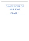 NUR 2058 | NUR2058 Dimensions of Nursing Exam 1 Study Guide 2021 - Rasmussen