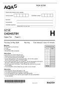 AQA GCSE CHEMISTRY Higher Tier Paper 1 QP 2020