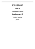  Unit 28 Assignment 3 - The Athlete's Lifestyle and Career Planning.  P6 & M3.  BTEC Level 3 National Sport  Book 2, ISBN: 9781846906503