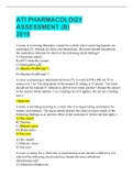 ATI PHARMACOLOGY ASSESSMENT &lpar;B&rpar; 2019