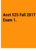 Acct 525 Fall 2017 Exam 1 