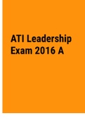 ATI Leadership Exam 2016 A 