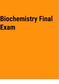 Biochemistry Final Exam 