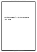 Fundamentals of Oral Communication Roy Schwartzman Latest Test Bank.