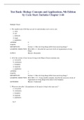 Test Bank&colon; Biology Concepts and Applications&comma; 9th Edition by Cecie Starr&period; Includes Chapter 1-44
