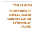TEST BANK Morrison-Valfre: Foundations of Mental Health Care, 6th Edition
