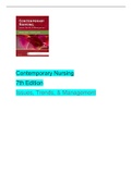 Contemporary Nursing: Issues, Trends, and Management, 7th Edition by Cherry and Jacob TEST BANK - All chapters covered with question and answers 