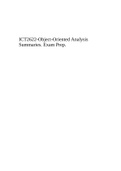 ICT2622-Object-Oriented Analysis Summaries. Exam Prep.